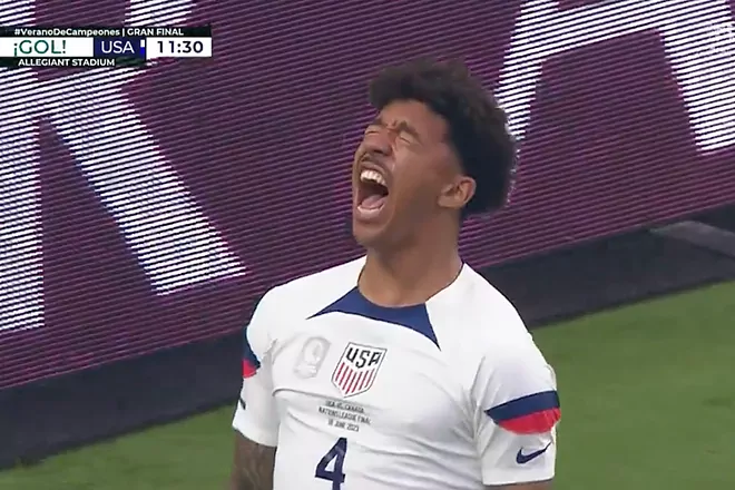 Chris Richards scores his first USMNT goal in CONCACAF Nations League final.