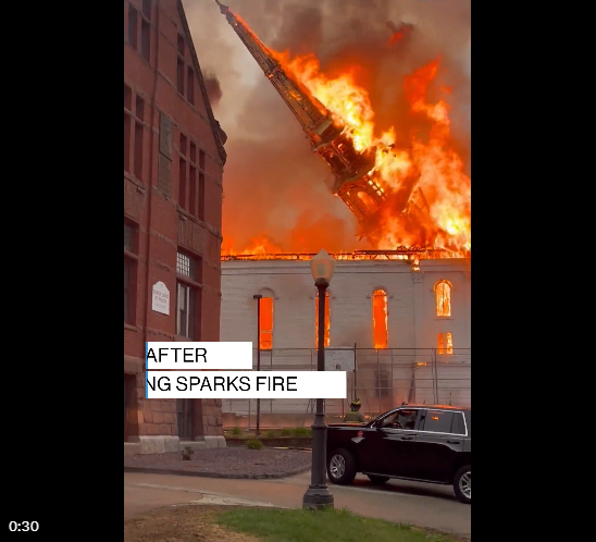 A historic church in Massachusetts was engulfed in flames after being struck by lightning. The lightning struck the Old North Church in Boston’s North End neighborhood.
