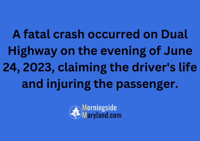 A fatal crash occurred on Dual Highway on the evening of June 24, 2023, claiming the driver’s life and injuring the passenger.