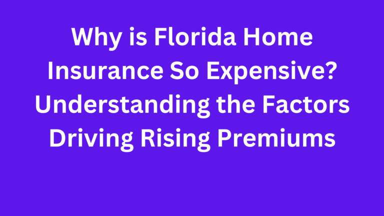 Why is Florida Home Insurance So Expensive? Understanding the Factors Driving Rising Premiums