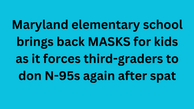 Maryland elementary school brings back MASKS for kids as it forces third-graders to don N-95s again after spat