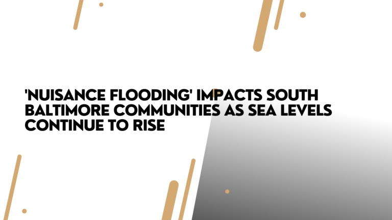 ‘Nuisance flooding’ impacts South Baltimore communities as sea levels continue to rise